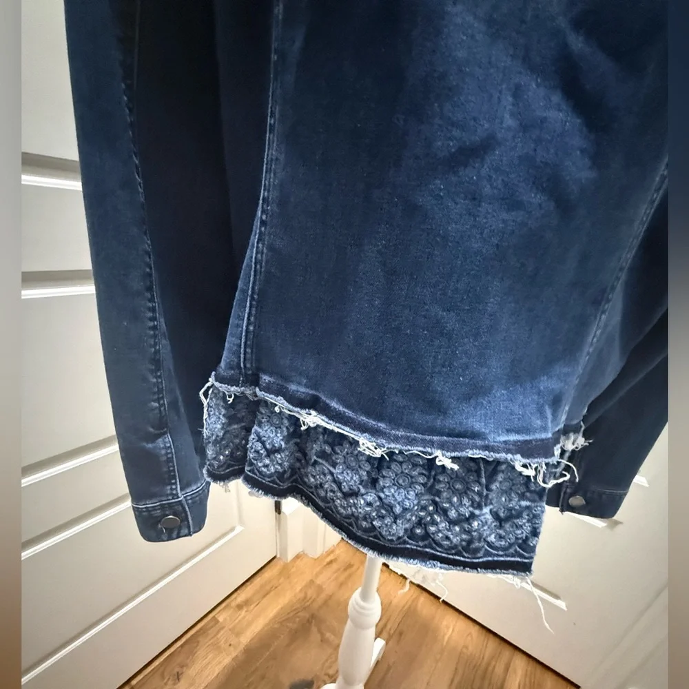 Liverpool Blue Denim Jacket with Lace Trim - Picture 11 of 12